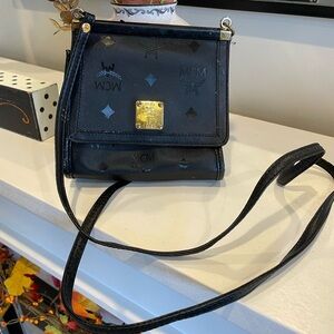 MCM Black Leather Crossbody Bag